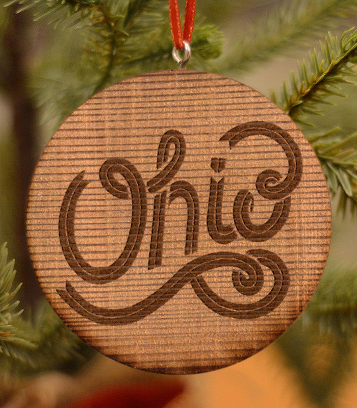 Cursive Ohio Ornament